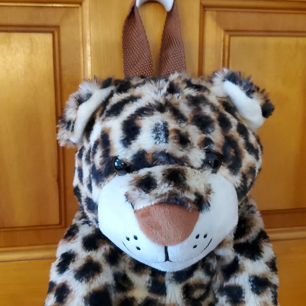 Critter Collection Leopard Print‎ Plush Backpack